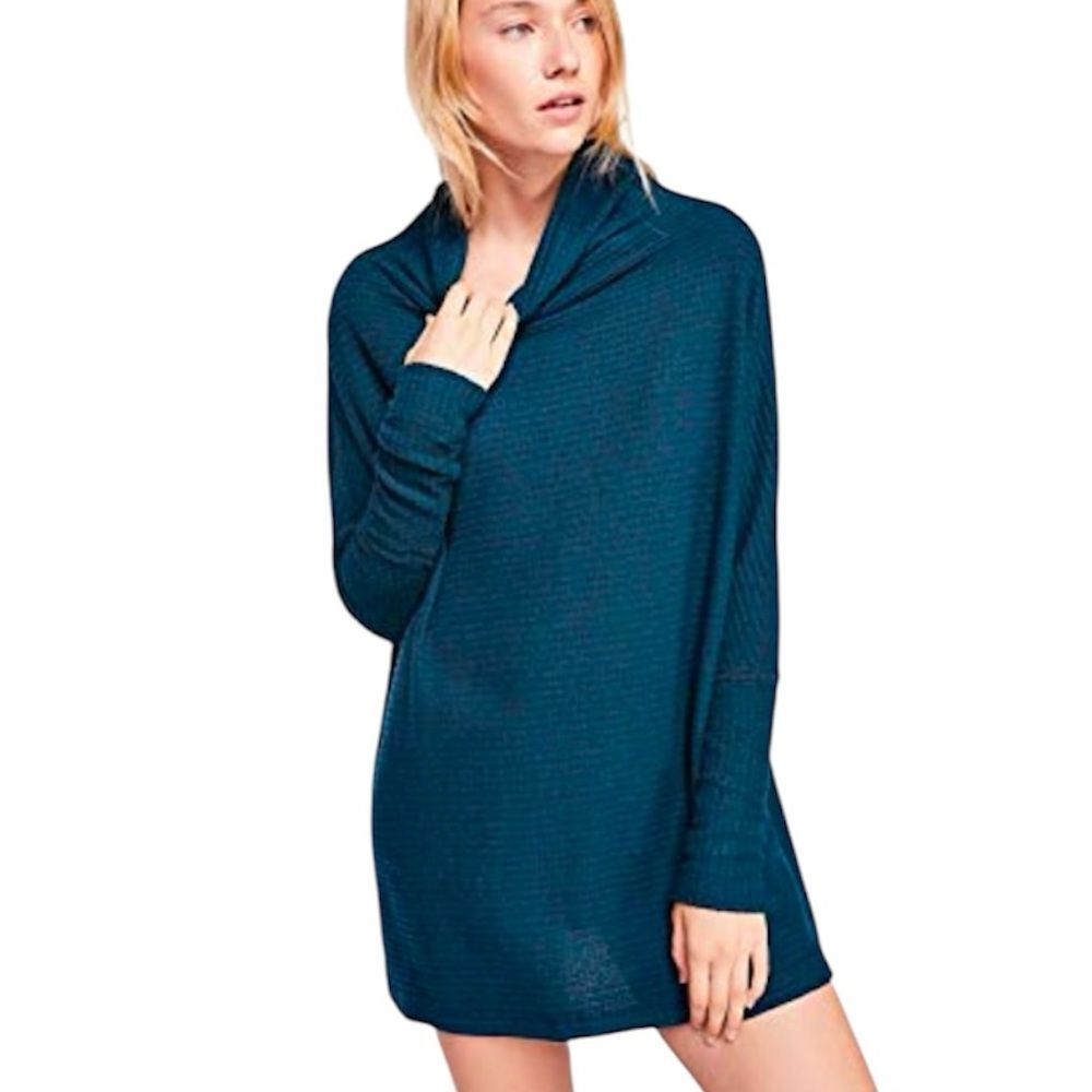 Free People Oversized Kitty Thermal Long Sleeve Sweater Top Size XS